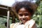 Cute young black African girl - poor child