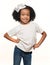 Cute Young Expressive African American Girl on a White Background