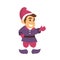 Cute young gnome talking flat vector illustration