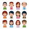Cute Young Peoples Avatar Character. Cartoon Style Userpic Icon. Vector