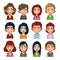 Cute Young Peoples Avatar Character. Cartoon Style Userpic Icon. Vector