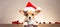 Cute young puppy wearing Christmas Santa Claus hat. Adorable pets
