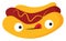 The cute and yummy hotdog vector or color illustration