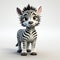 Cute Zebra 3d Model Preview With Low Depth Of Field