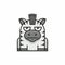 Cute zebra icon on white background