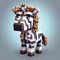 Cute Zebra Minecraft Pixel Art: Hyper-realistic 2d Character