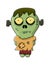 Cute zombie, halloween frankenstein vector symbol icon design.