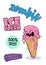 Cute zombie ice cream. Can be used for T shirt design or for Halloween. Summer is coming