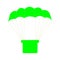 A Cutely Drawn Green Parachute On White