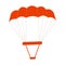 A Cutely Drawn Red Parachute On White
