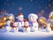 The cuteness of a happy snowman family on Christmas Day is beyond imagination, cartoon fantasy