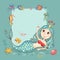 Cutest card with the mermaid princess