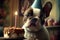 The Cutest Celebration: A Joyful Birthday or Anniversary with an Adorable French Bulldog Showcasing Its Endearing Smile and Charm