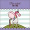 The cutest thing poster of unicorn over hill and lines colorful background