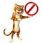 CuteTiger cartoon character with stop sign