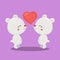 CUTIE BEAR COUPLE HEART 04