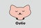 Cutie cat icon logo pink color