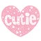 Cutie heart shaped lettering design