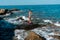 Cutie young girl having fun in sea