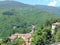 Cutigliano, Tuscany, Italy, top view of  the town, panorama, houses in the mountains.