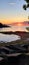 Cutler Island Lighthouse in Camden Harbor Maine at sunrise