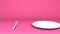 Cutlery And Dish On Pink Text Space