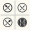 Cutlery flat icon set