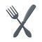 Cutlery fork and knife crossed symbol