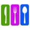 Cutlery, fork, spoon and knife icons - vector