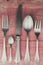 Cutlery - forks, spoon, tea spoon, knife