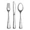 Cutlery hand drawing vector. sketch vintage isolated spoon fork