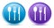 Cutlery icon sleek soft round button set illustration