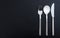 Cutlery isolated on black background