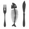 Cutlery knife fork fish - illustration