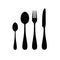 Cutlery silhouette in black color