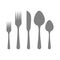 Cutlery silhouettes. Spoon, knife, forks
