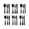 Cutlery silhouettes. Spoon, knife, forks. Ready to use vector elements