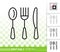 Cutlery simple black line vector icon