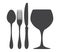 Cutlery spoon knife fork glass illustration