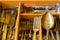 Cutlery tray and vintage cutlery