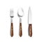 Cutlery With Wooden Handle Realistic Set