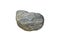 Cutout cobble of gneiss metamorphic rock isolated on white background.