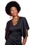 Cutout of female african american wearing trendy fashion