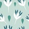 Cutout flowers and floral element seamless pattern