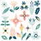 Cutout flowers and floral elements collection