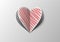 Cutout And Folded Paper Heart With Red Hatch