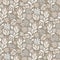 Cutout paper flower gray beige seamless vector pattern.