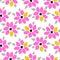 Cutout paper pink bold flower seamless vector pattern.