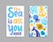 Cutout sea animal lettering cards