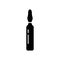 Cutout silhouette Ampoule icon. Outline logo of sealed glass capsule containing liquid. Black simple illustration of injection